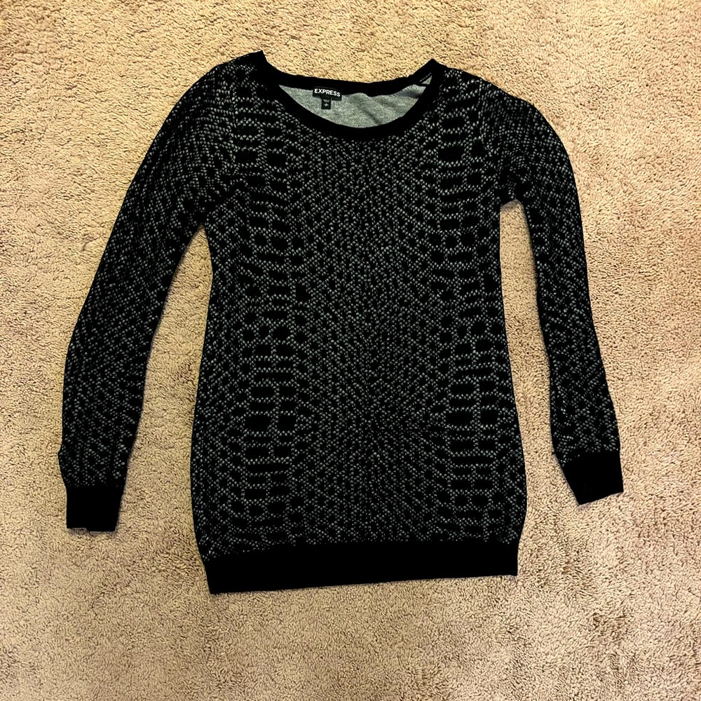 Black Express Snake Skin Print Fitted Sweater 🖤